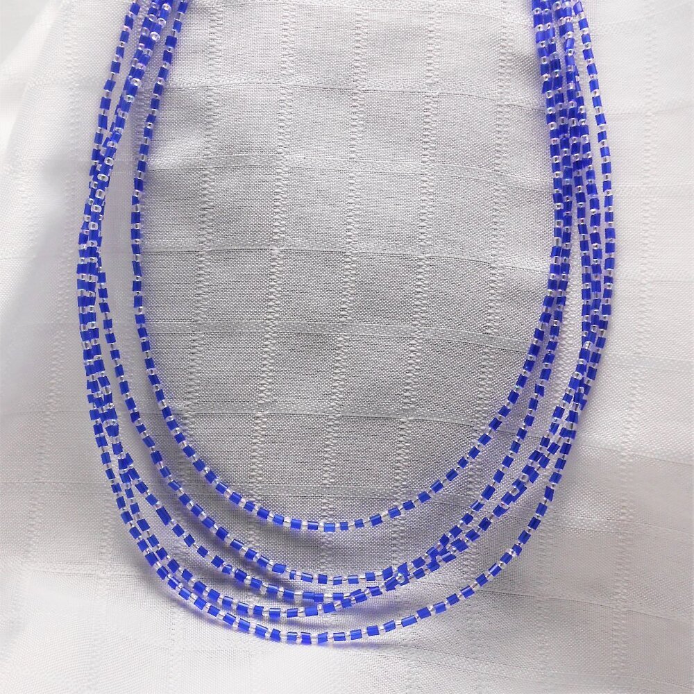 No161 Pretty handmade minimalist sautoir necklace with Czech glass and earrings